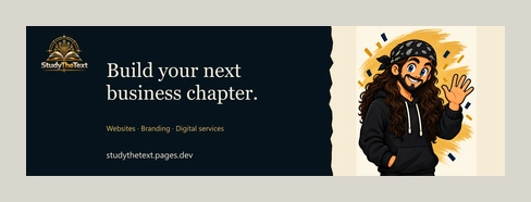 A wide digital advertisement with Cartoon John waving hello.