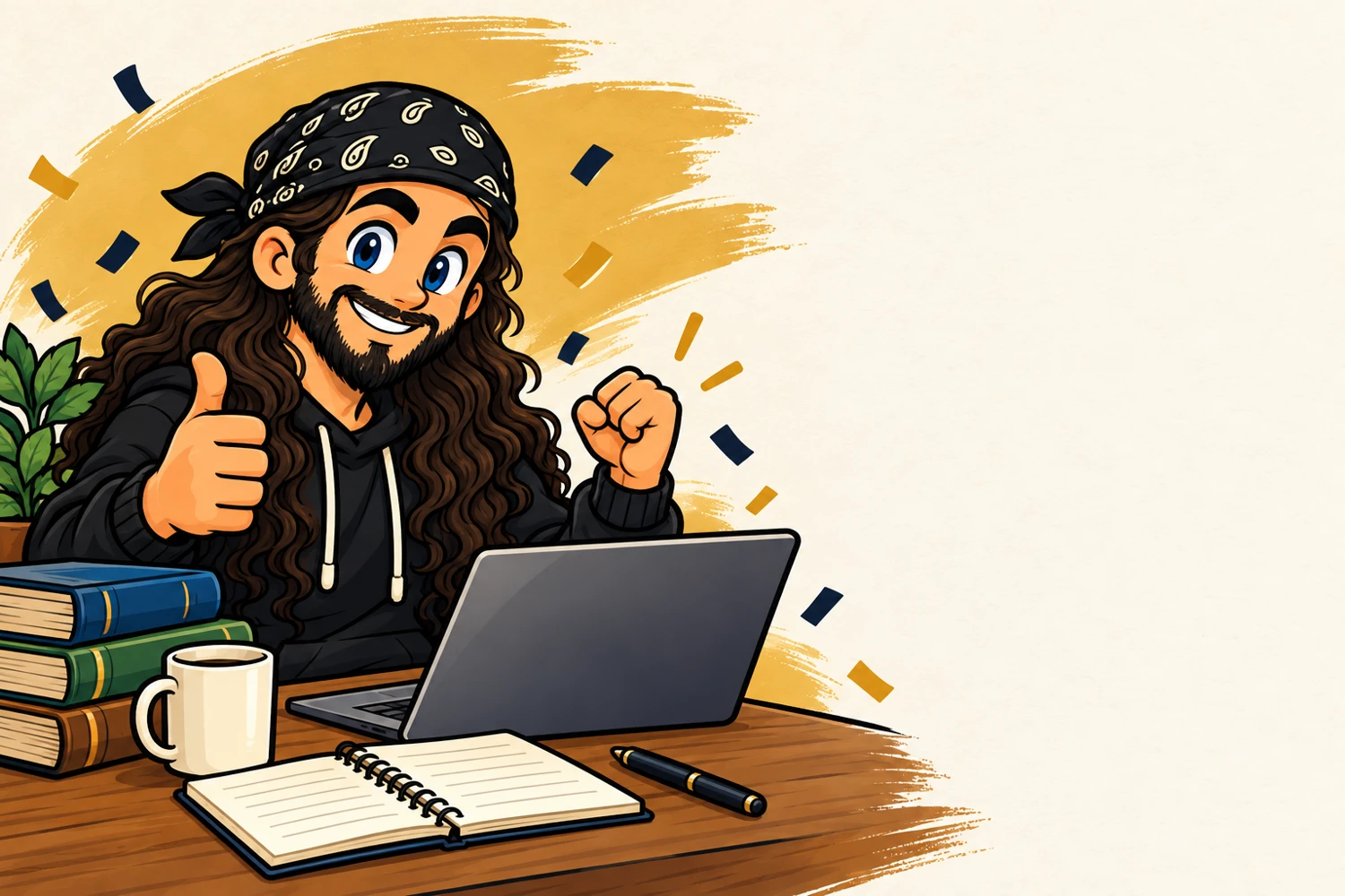StudyTheText mascot welcoming a website project