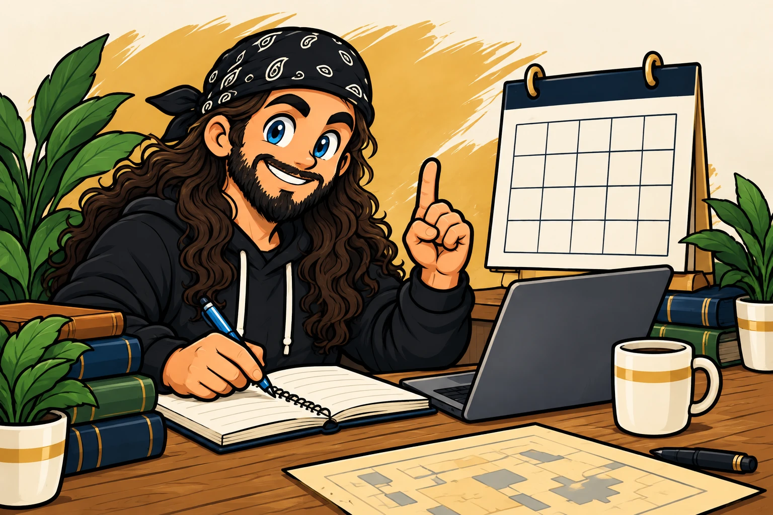 StudyTheText brand mascot ready to help plan your project